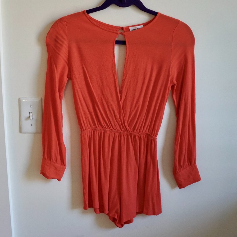 Superdown Tamara Open Front Romper Size Xs In Pop… - image 4